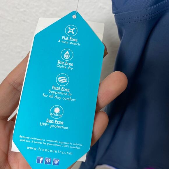 Free Country Striped Colorful Women Swim T… - Picture 3 of 5